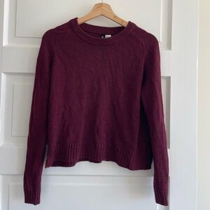 Women's Burgundy Crew Neck Sweater
